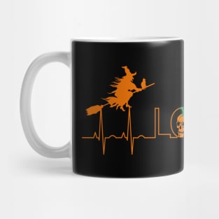 Pumpkin Halloween Heartbeat Nurse Love Mug